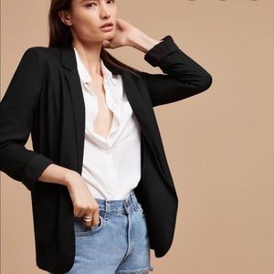 ARITZIA | TALULA KENT BLAZER | BLACK | OPEN BLAZER WITH POCKETS | SIZE SIX 6